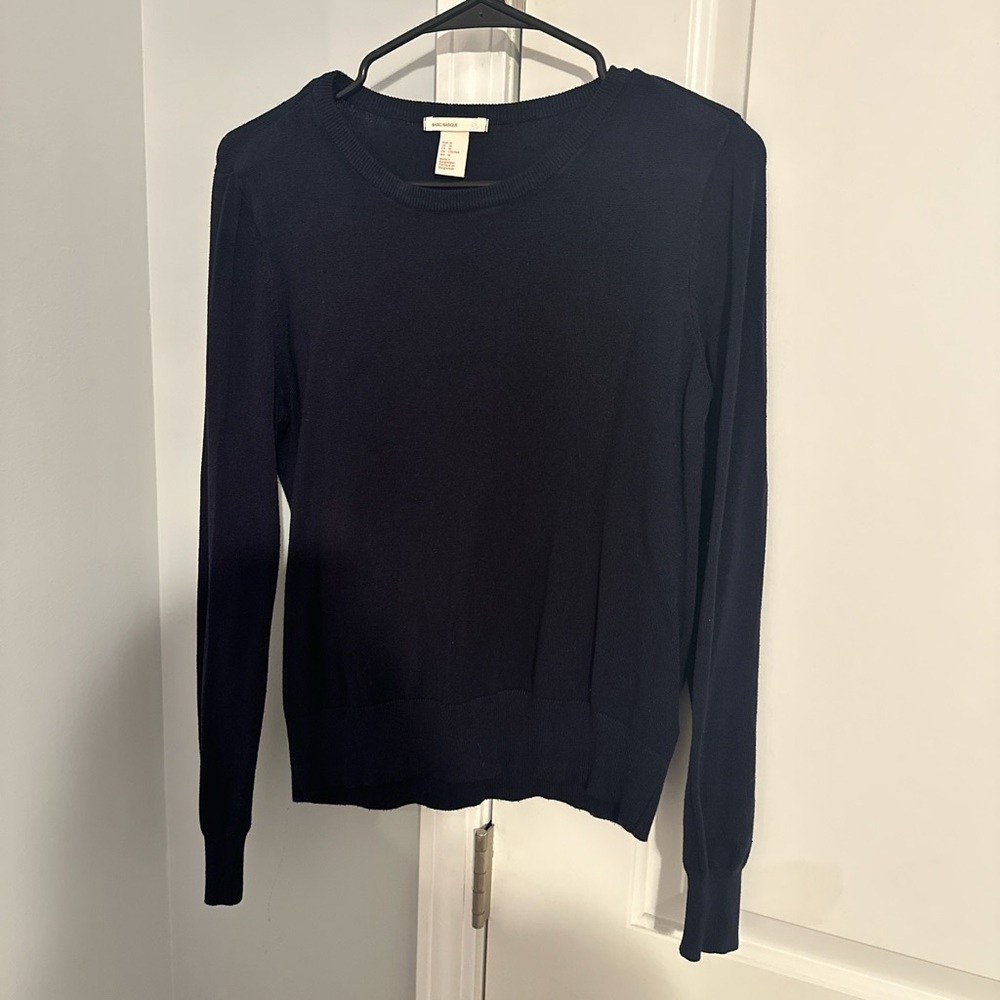 Navy Blue Long Sleeve Sweater